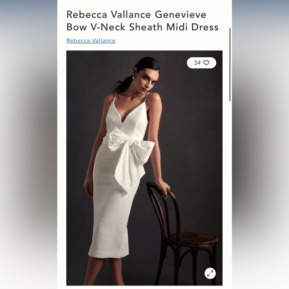 Rebecca Vallance Dresses & Skirts - Rebecca Vallance Genevieve
Bow V-Neck Sheath Midi Dress
